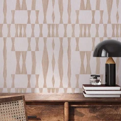 West Elm Tempaper Grasscloth Geo Peel & Stick Wallpaper