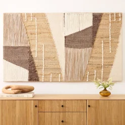 West Elm Terra Natural Fiber Mosaic Dimensional Wall Art