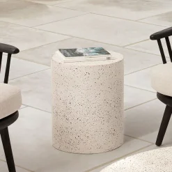West Elm Terrazzo Drum Indoor/Outdoor Round Side Table (15")