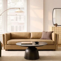 West Elm Thea Leather Sofa (77"–97")
