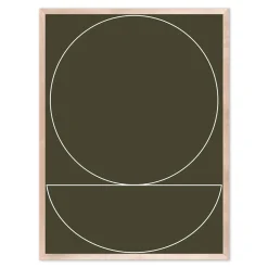 West Elm Thin Lines on Olive Green Framed Wall Art by Roseanne Kenny