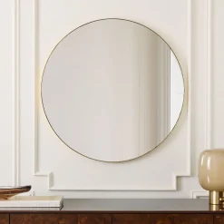 West Elm Thin Metal Round Wall Mirror