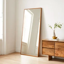 West Elm Thin Wood Floor Mirror