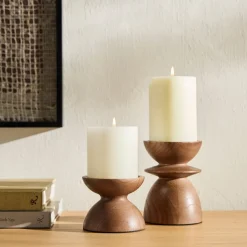 West Elm Tira Wood Pillar Holders