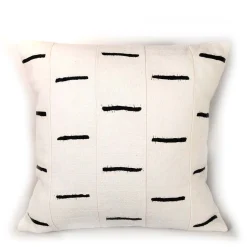 West Elm Tonga Pillow Cover - Black Dashes