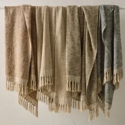 West Elm Two-Tone Chunky Linen Throw