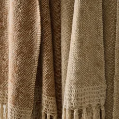 West Elm Two-Tone Chunky Linen Throw