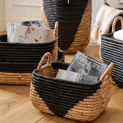 West Elm Two-Tone Woven Seagrass Baskets