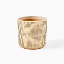 West Elm Ultralight Dreams Khari Hand-Painted Striped Mid-Century Planter