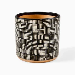 West Elm Ultralight Dreams Nalo Hand-Painted Striped Mid-Century Planter