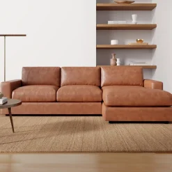 West Elm Urban Leather 2-Piece Chaise Sectional (106")
