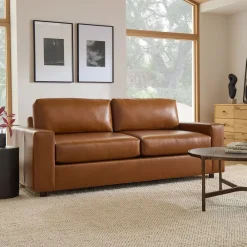 West Elm Urban Leather Sleeper Sofa (84")