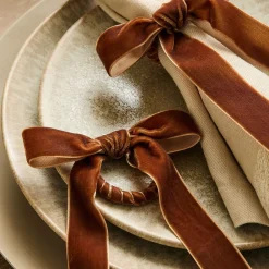 West Elm Velvet Bow Napkin Ring Sets