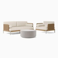 West Elm Ventura Aluminum Outdoor Sofa, Lounge Chair & Kos Coffee Table Set