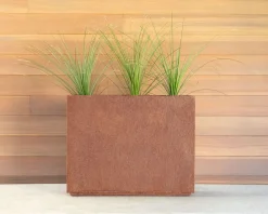 West Elm Veradek Corten Steel Indoor/Outdoor Tall Planters