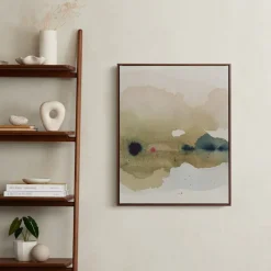 West Elm Viridian Misty Lake I Wall Art by Minted for