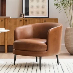 West Elm Viv Leather Slipper Chair