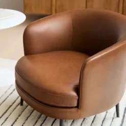 West Elm Viv Leather Slipper Chair
