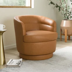 West Elm Viv Leather Swivel Chair