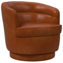 West Elm Viv Leather Swivel Chair