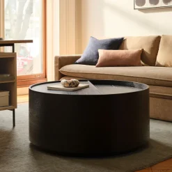 West Elm Volume Round Storage Drum Coffee Table (36")
