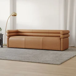 West Elm Voohres Leather Channeled Sofa (88.5")