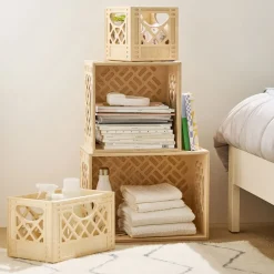 West Elm WAAM Industries Wooden Milk Crate