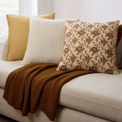 West Elm Warm Botanical Layered & Throw Set