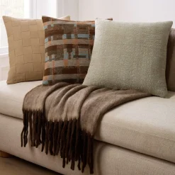 West Elm Warm Modern Plaid Basketweave & Throw Set