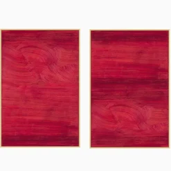 West Elm Waves of Red Framed Wall Art