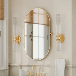West Elm Weston Fluted Glass Double Asymmetrical Indoor/Outdoor Sconce (22.5")