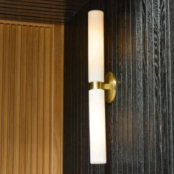 West Elm Weston Fluted Glass Double Long Indoor/Outdoor Sconce (29")