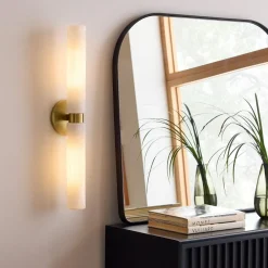 West Elm Weston Fluted Glass Double Long Indoor/Outdoor Sconce (29")
