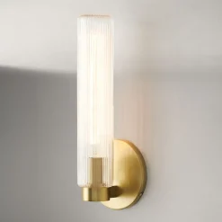 West Elm Weston Fluted Glass Indoor/Outdoor Sconce (16") - ADA