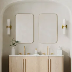 West Elm Weston Smooth Glass Indoor/Outdoor Double Short Sconce (16")