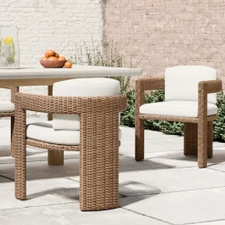 West Elm Westport Wicker Outdoor Barrel Dining Chair