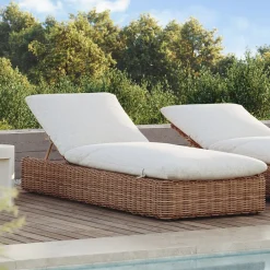 West Elm Westport Wicker Outdoor Chaise Lounge