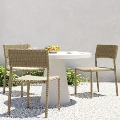 West Elm Westport Wicker Slim Profile Outdoor Stacking Side Dining Chair