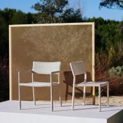 West Elm Westport Wicker Slim Profile Outdoor Stacking Side Dining Chair