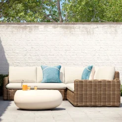 West Elm Westport Wicker Slim Profile Outdoor 3-Piece L-Shaped Sectional (97")