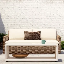 West Elm Westport Wicker Slim Profile Outdoor Sofa (–)