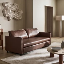 West Elm Whitman Leather Trundle Sleeper Sofa (82")