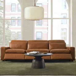 West Elm Whitmore Leather Motion 3-Piece Reclining Sofa (125")