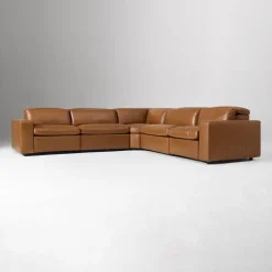 West Elm Whitmore Motion Reclining Leather 5-Piece L-Shaped Sectional (130")