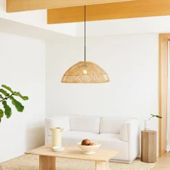 West Elm Wicker Dome Pendant (28")
