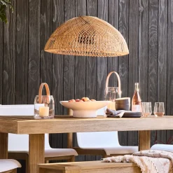 West Elm Wicker Dome Pendant (28")