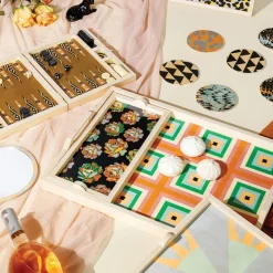West Elm Wolfum Baltic Birch Travel Backgammon Set