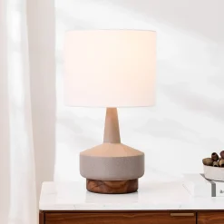 West Elm Wood & Ceramic Table Lamp (22")