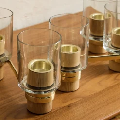 West Elm Wood & Metal Votive Centerpiece Holder
