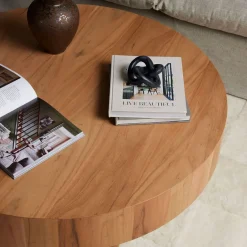 West Elm Wood Drum Round Coffee Table (42")
